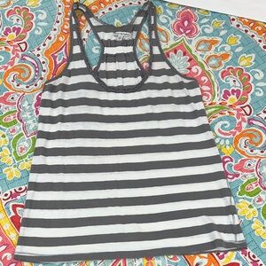 American Eagle Outfitters Gray and White Striped Tank Top